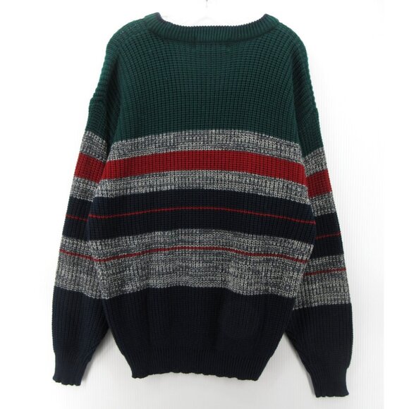 VINTAGE McGregor Sweater Large Pullover Striped 90s Grandpa Colorful - Picture 6 of 9